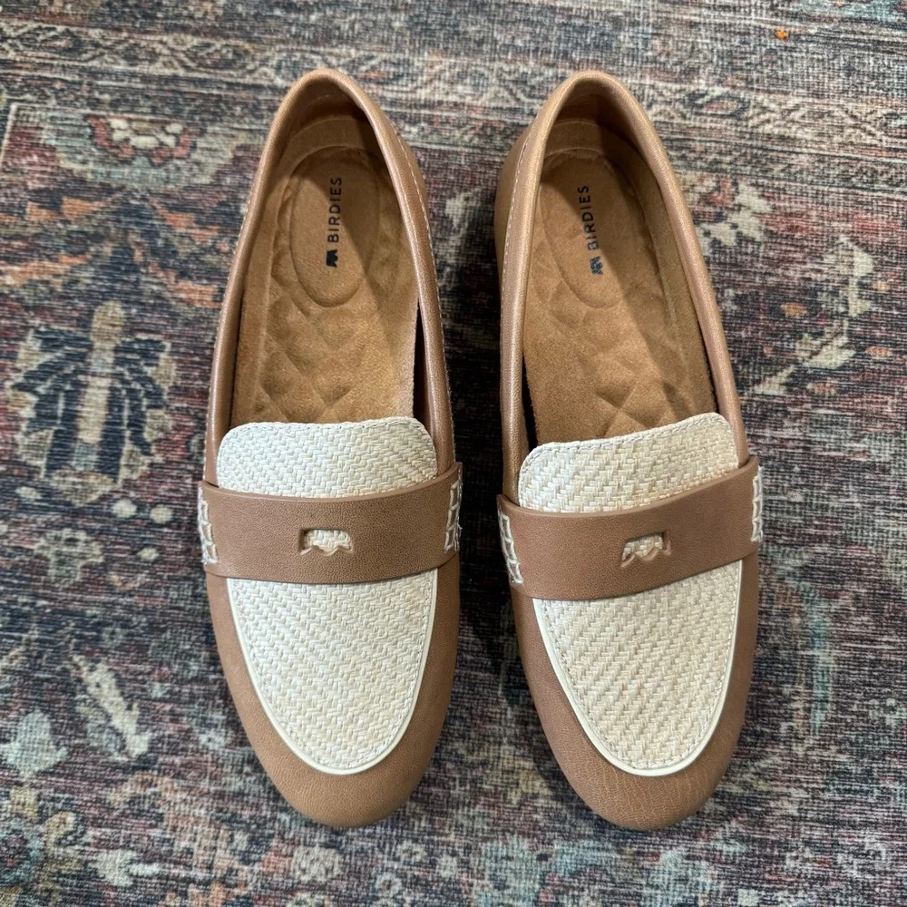 Birdies The Vesper Driver Cappuccino Leather Raffia 8 NWOT - Picture 4 of 12